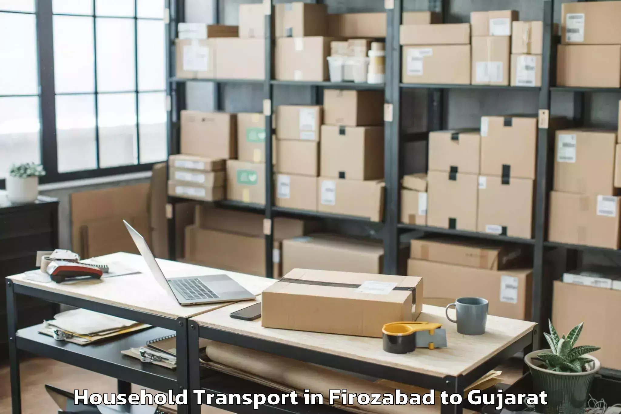 Book Firozabad to Vr Mall Surat Household Transport Online